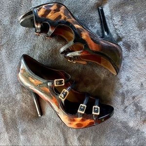 Carlos by Carlos Santana Confide Cheetah Women’s Size 7 Pinup Heels Shoes Pumps